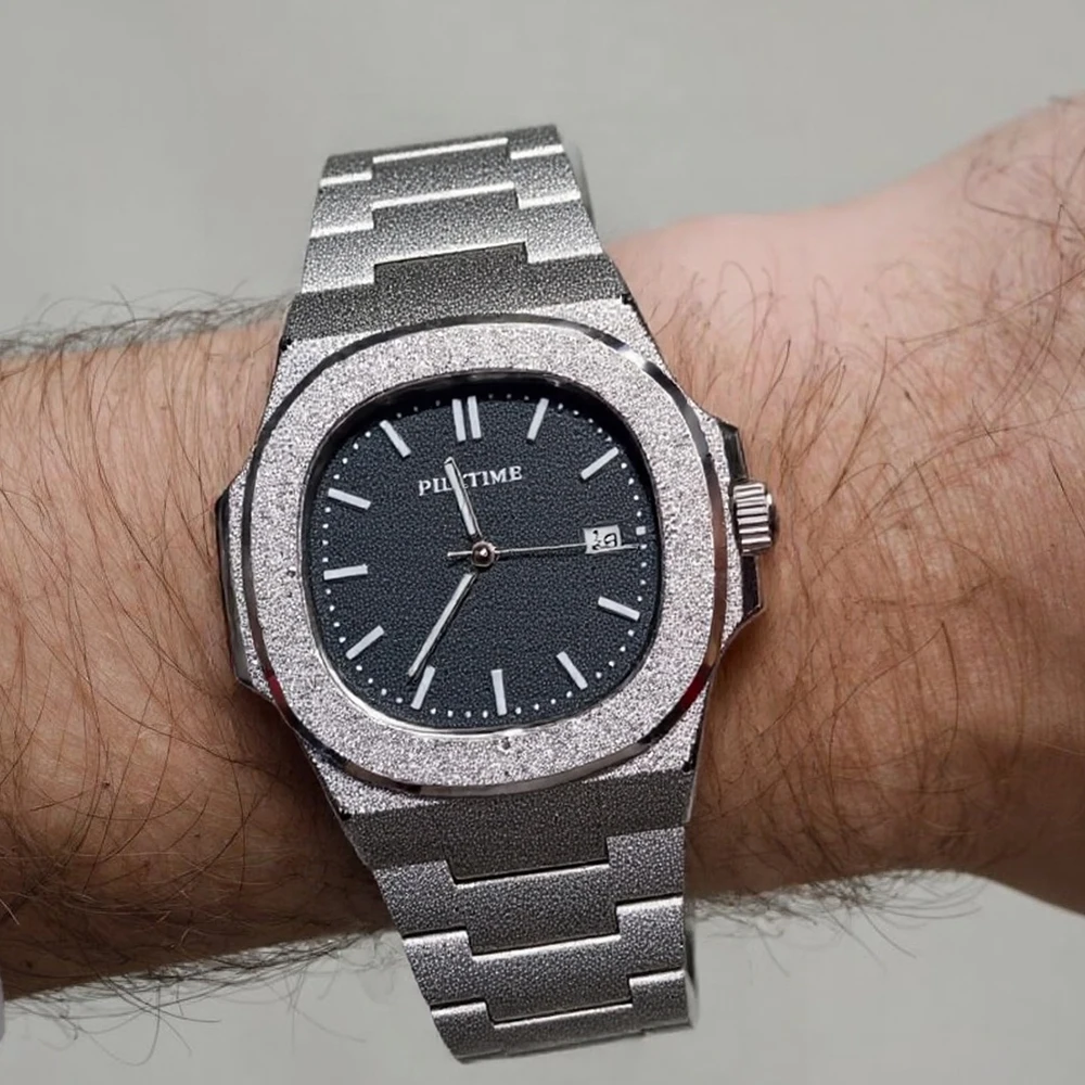 

Высокое качество, классические крутые серебряные кварцевые часы с матовым циферблатом, мужские индивидуальные деловые оригинальные часы, мужские часы AAA