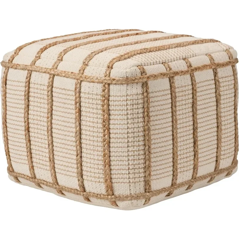 

Remsen 18x18x14 Pouf, Natural Tan