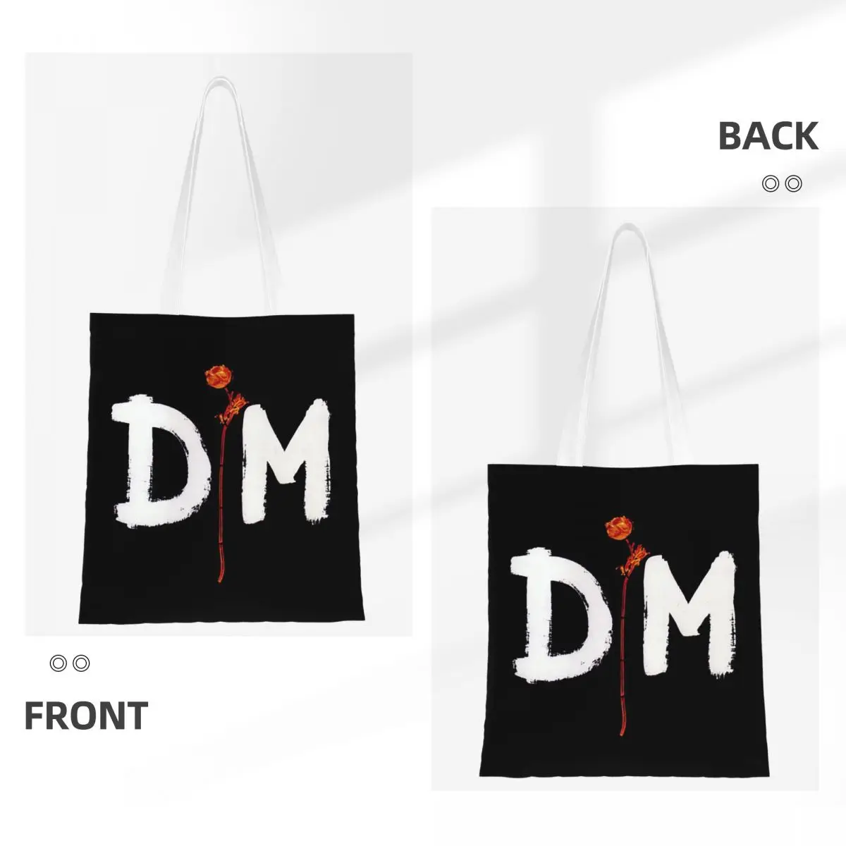 Tas Belanja Elektronik Rock Depeche Cool Mode Kanvas Tas Tote Lipat untuk Wanita Tas Tangan Travel Tote Bahu