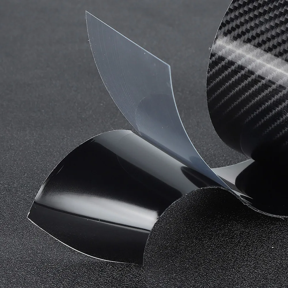 Black Door Sill Sticker Carbon Fiber Direct Paste Threshold Guard Anti-Scratch Car Door Edge Protector Vehicle Interior Refit