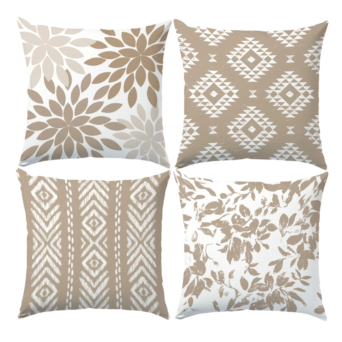 

1/4 шт. Декоративные наволочки в стиле бохо, цвета тауп, с геометрическим цветочным узором, для дивана, спальни, дома, в стиле фермерского дома