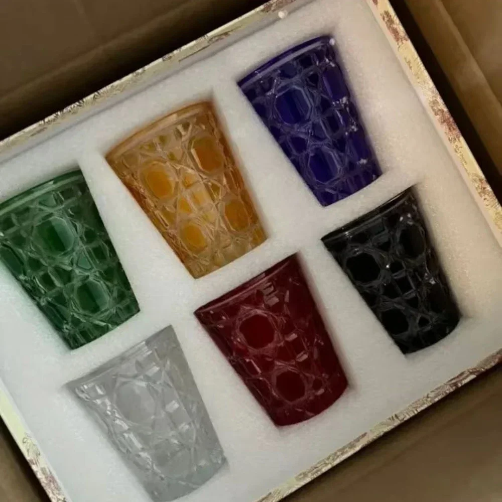 

Vine Pattern Crystal Cup Gift Box 300ml Packaging Box Daily Gift Water Cup Wine Cup Home Furnishing