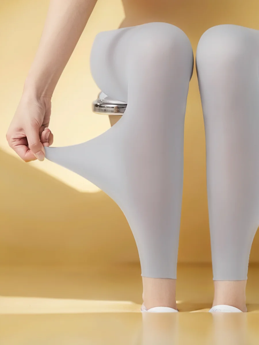 

Зимние леггинсы для женщин, сезонная носимая текстура, четыре сезона, укороченная новейшая рабочая одежда с узором в горошек, светло-серые стильные колготки