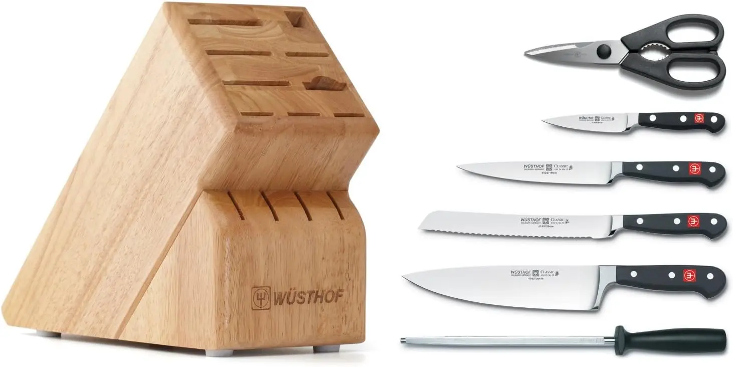 Classic Seven Piece Knife Block Set | 7-Piece German Knife Set