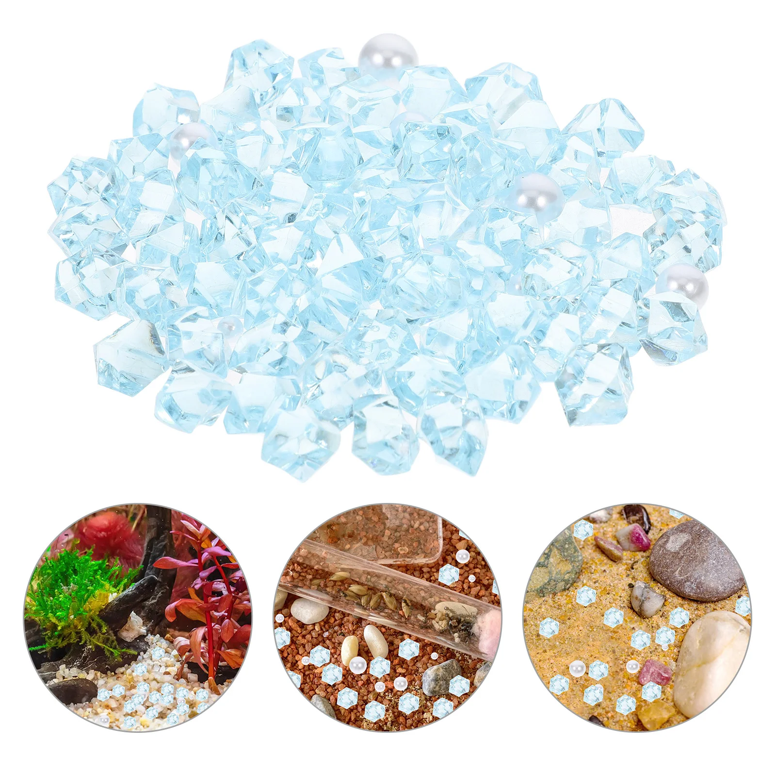 

Pearl Crystal Colored Stones Unique Decorative Aquarium Gravel Natural Resin Transparent Fish Tank Rocks Quartz Chips