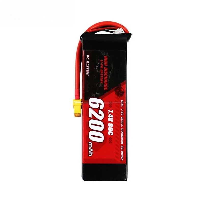 6200 mAh 80C 7,4 V/2S/Modellauto-Lithiumbatterie