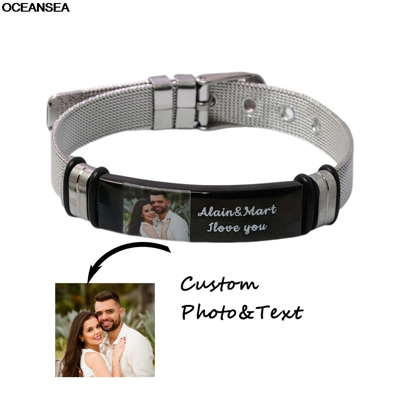 Personalized Men Bracelet-engrave your message Silicone  Men Bracelet Personalized Photo Bracelet for Father's Day Gift  2025 - Image 3