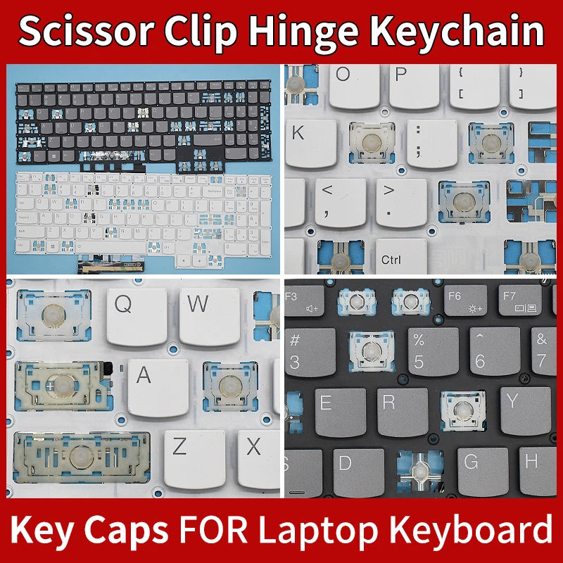 Replacement Keycap Key cap &Scissor Clip&Hinge For Lenovo Legion 5 Pro- 16IAH7 16IAH7H 16ARH7 16ARH7H 16ACH6 White Keyboard