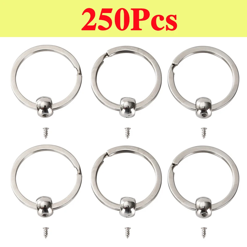 250Pcs Four Holes Beads Key Ring Alloy Four Holes Locator Beads Key Ring Wood Crafts Key Accessories