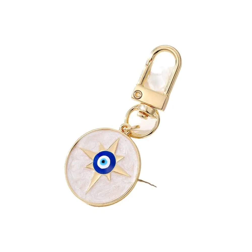 

Delicate Resin Star Demon Eye Keychain Dripping Oil Alloy Turkish Blue Eye Pendant Bag Pendents Folk Style Daily