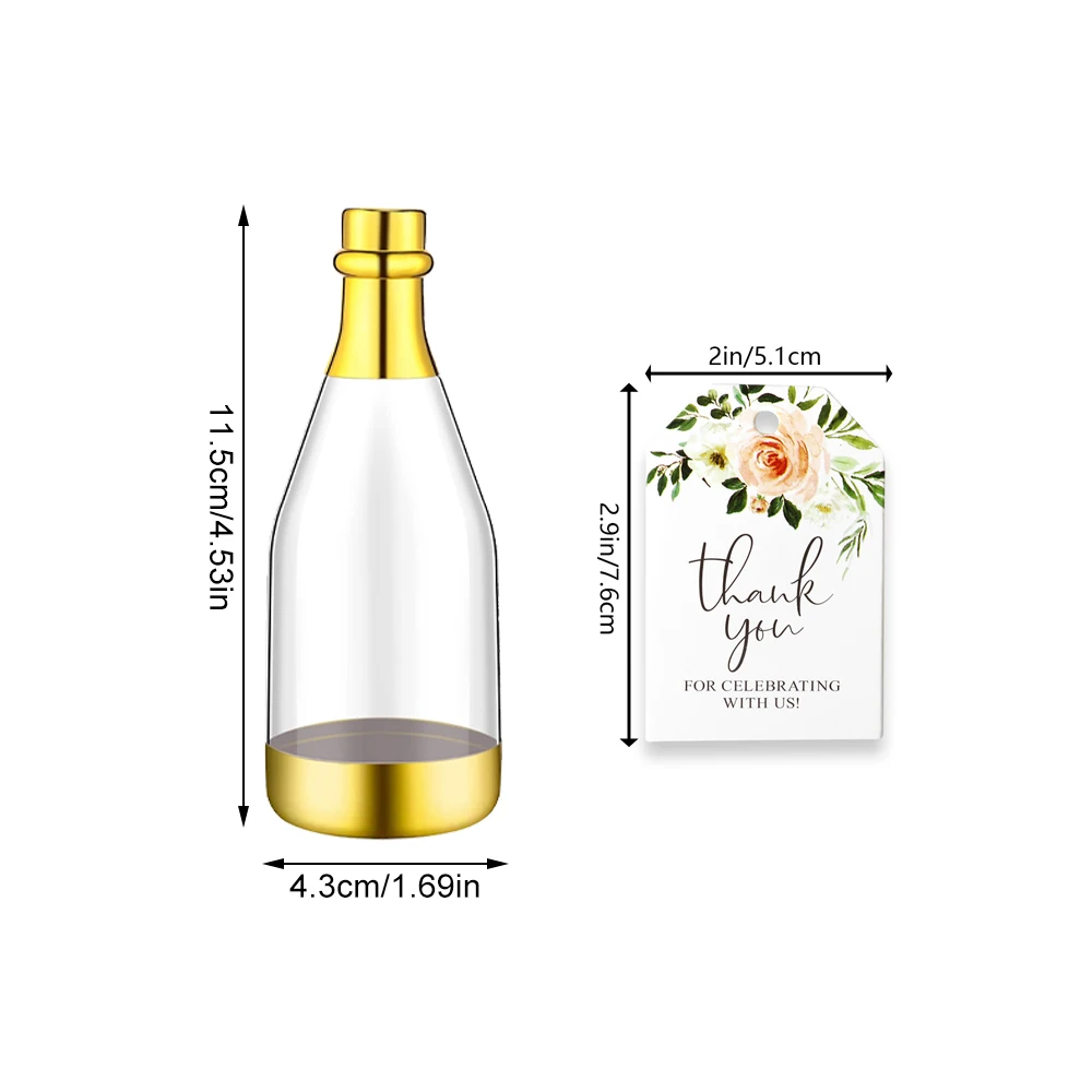 10set, Gold Champagne Bottle-Shaped Candy Gift Boxes, a Perfect Choice for Weddings and Parties.