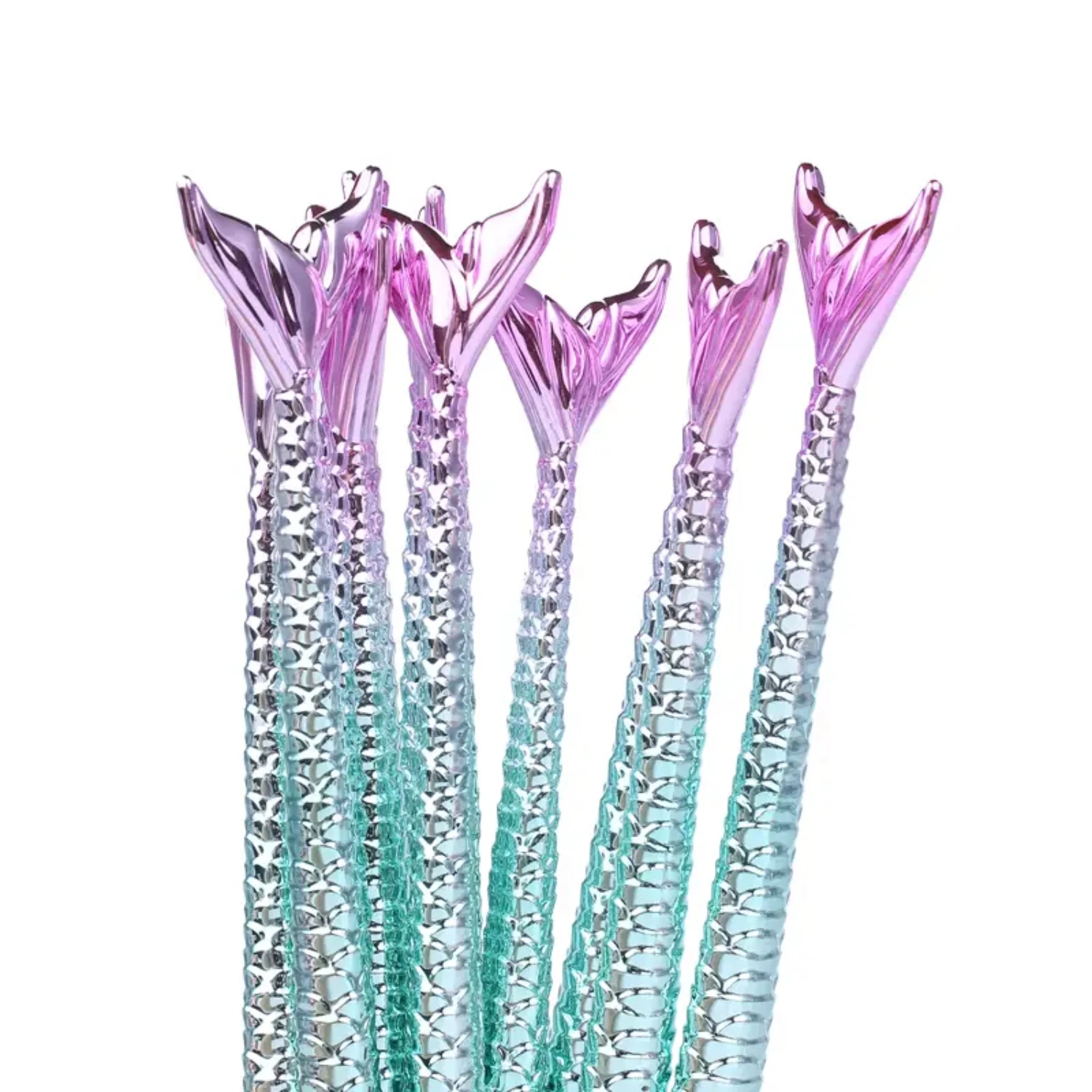 Lindo conjunto de pincéis de maquiagem com 10 peças - Kit de ferramentas essenciais para cosméticos, iluminador sereia, base, rosto, sombra, lábios - Pr