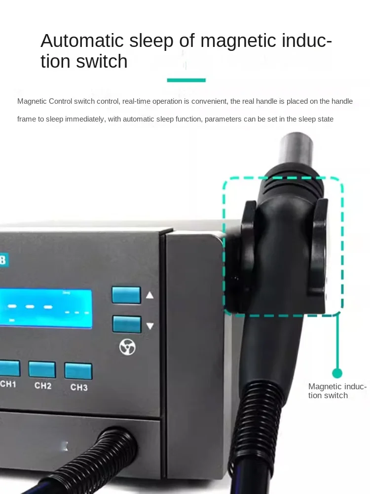 K8 Heat Gun Desoldering Station 1000W High-Power Digital Display Soft Cyclone Mobile Phone Maintenance Constant Temperature