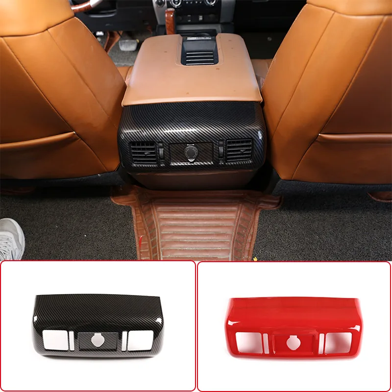 

For Toyota Tundra 2007-2021 ABS Carbon Fiber Car Rear Air Conditioning Outlet Decorative Frame Sticker Car Interior Accessories