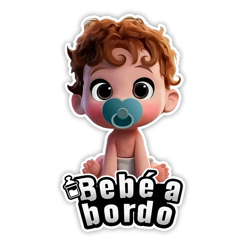 

22054# Self-adhesive Vinyl Decal Bebé a bordo Car Sticker Waterproof Auto Decors on Bumper Rear Window