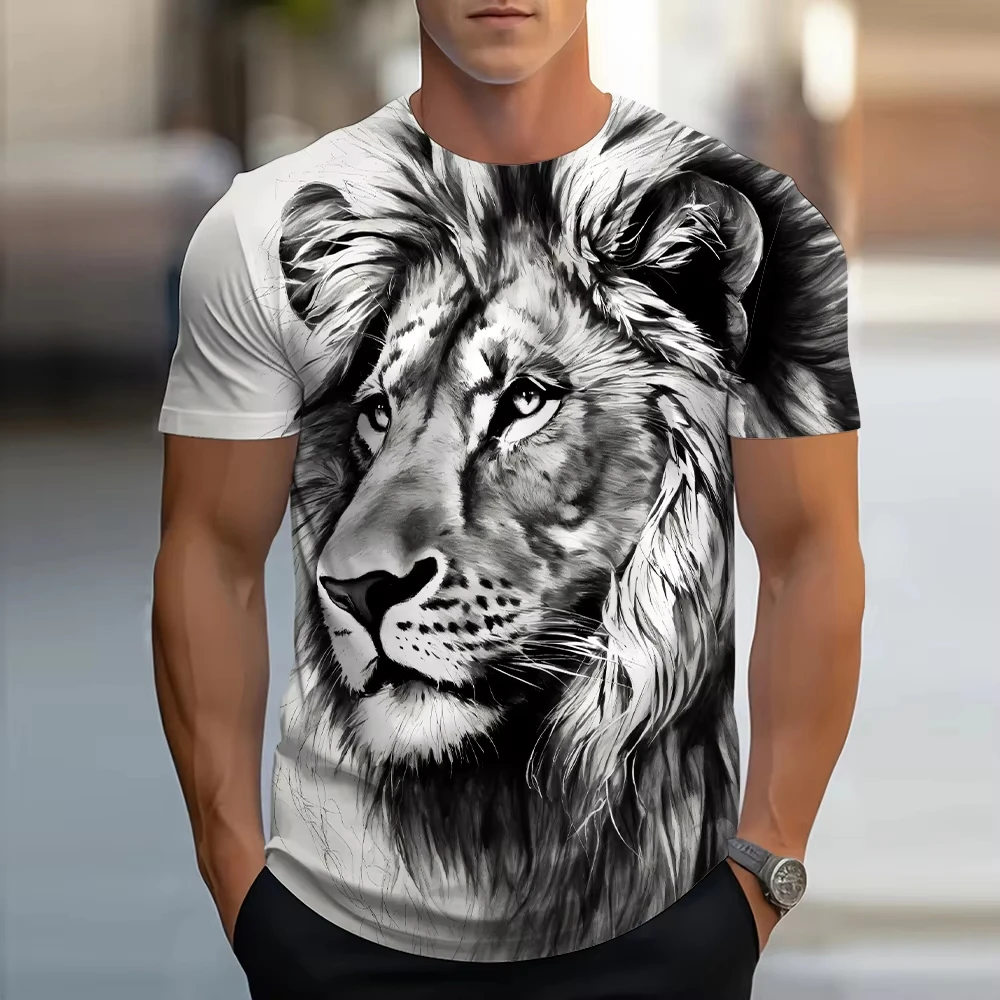 3D Print Lion Animal Men T-Shirts Streetwear Short Sleeve T Shirt Oversized Tees Harajuku Y2k Top Women T-Shirts Top Kid T Shirt