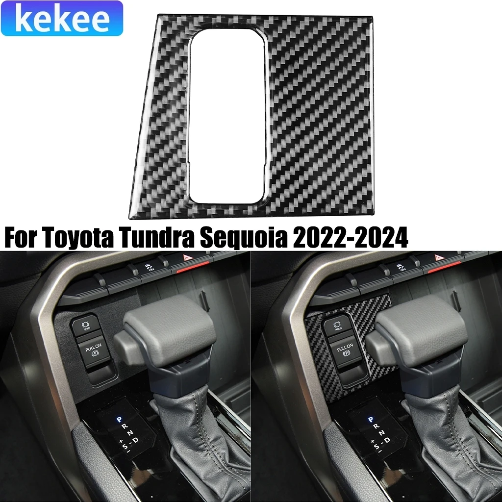 

For Toyota Tundra Sequoia 2022-2024 Carbon Fiber Electronic Handbrake Switch Panel Decorative Accessories Interior Cover Sticker