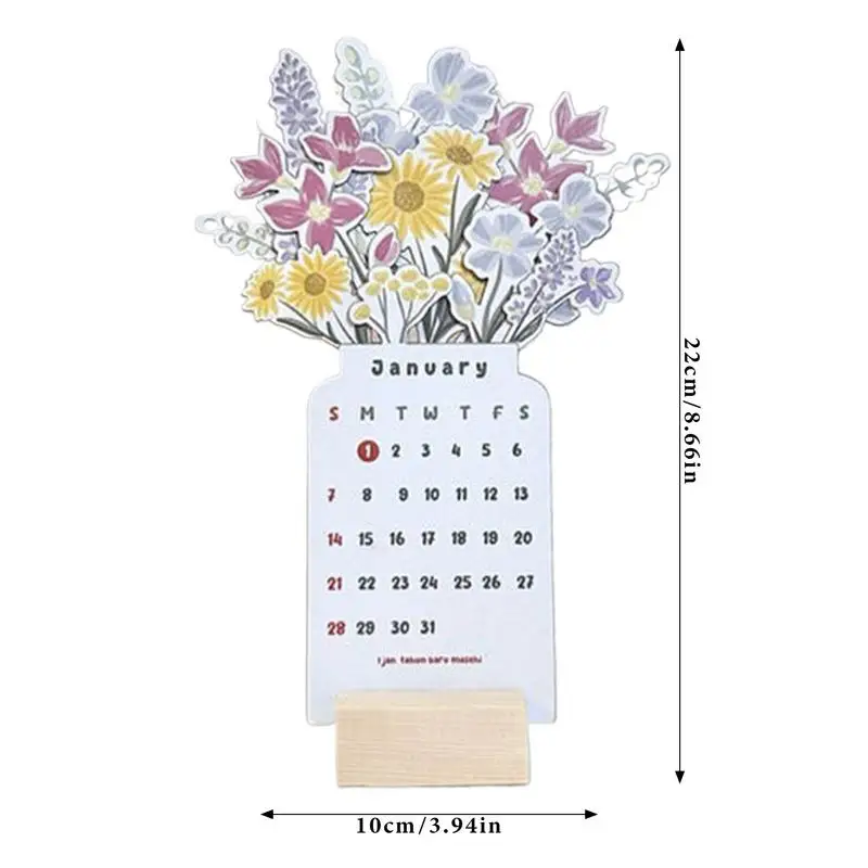 2025 ปฏิทินตั้งโต๊ะดอกไม้ Bloomy ดอกไม้ปฏิทินตั้งโต๊ะตกแต่งการพิมพ์ที่ชัดเจนปฏิทินตั้งโต๊ะรายเดือนสําหรับห้องนั่งเล่นในหอพัก