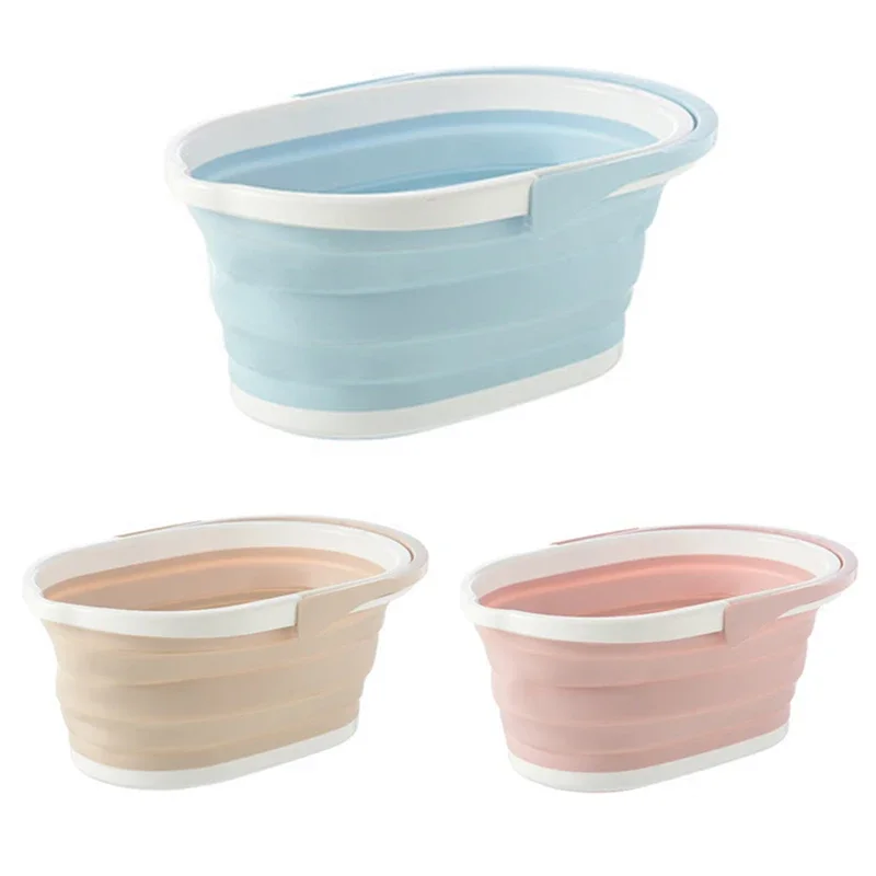 Folding Water Basin Camping Supplies Plastic Bucket Washbasin for Foot Spa Bath Fishing Car Wash Household Items Accessories