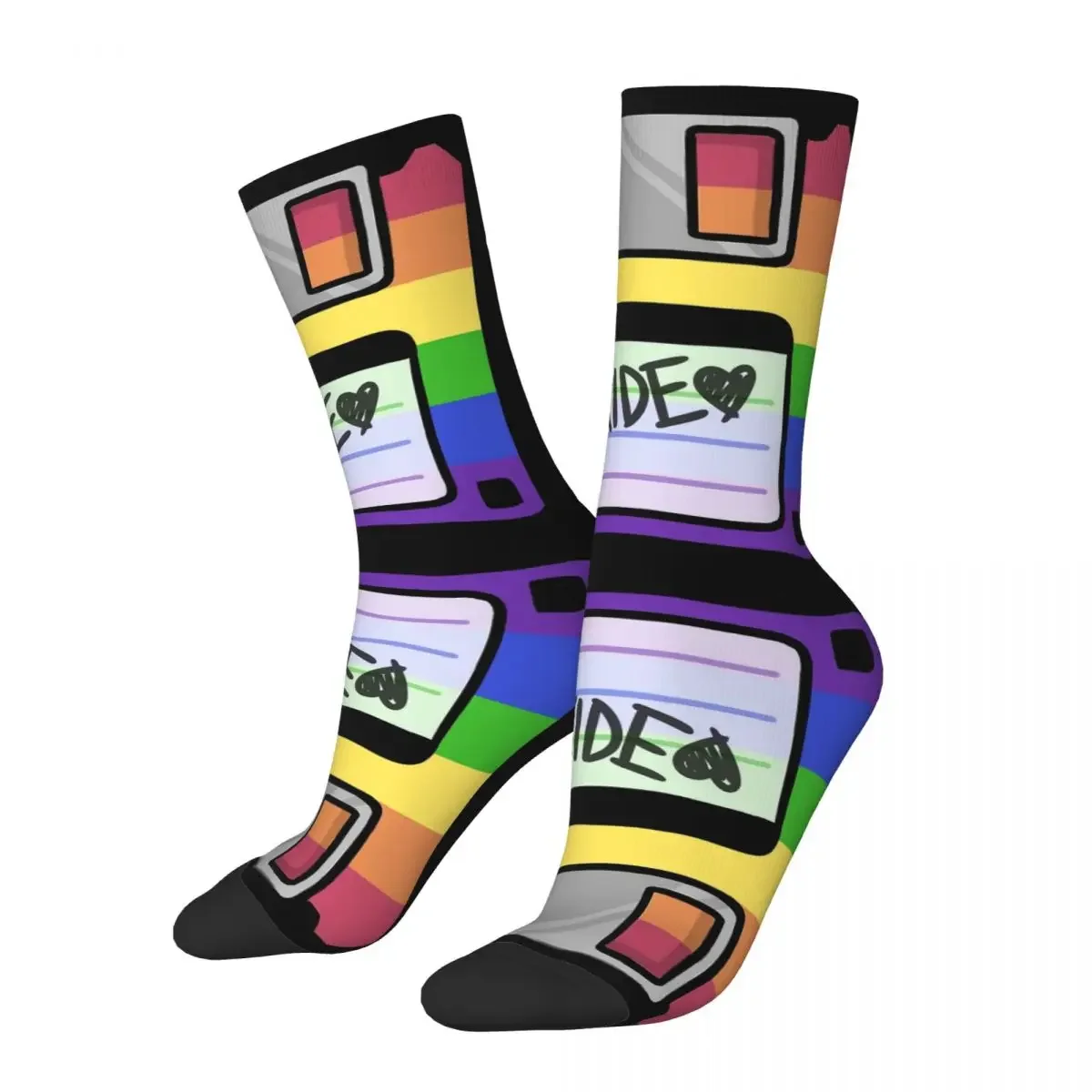 

Pride Floppy Disk Socks Harajuku Super Soft Stockings All Season Long Socks Accessories for Unisex Birthday Present