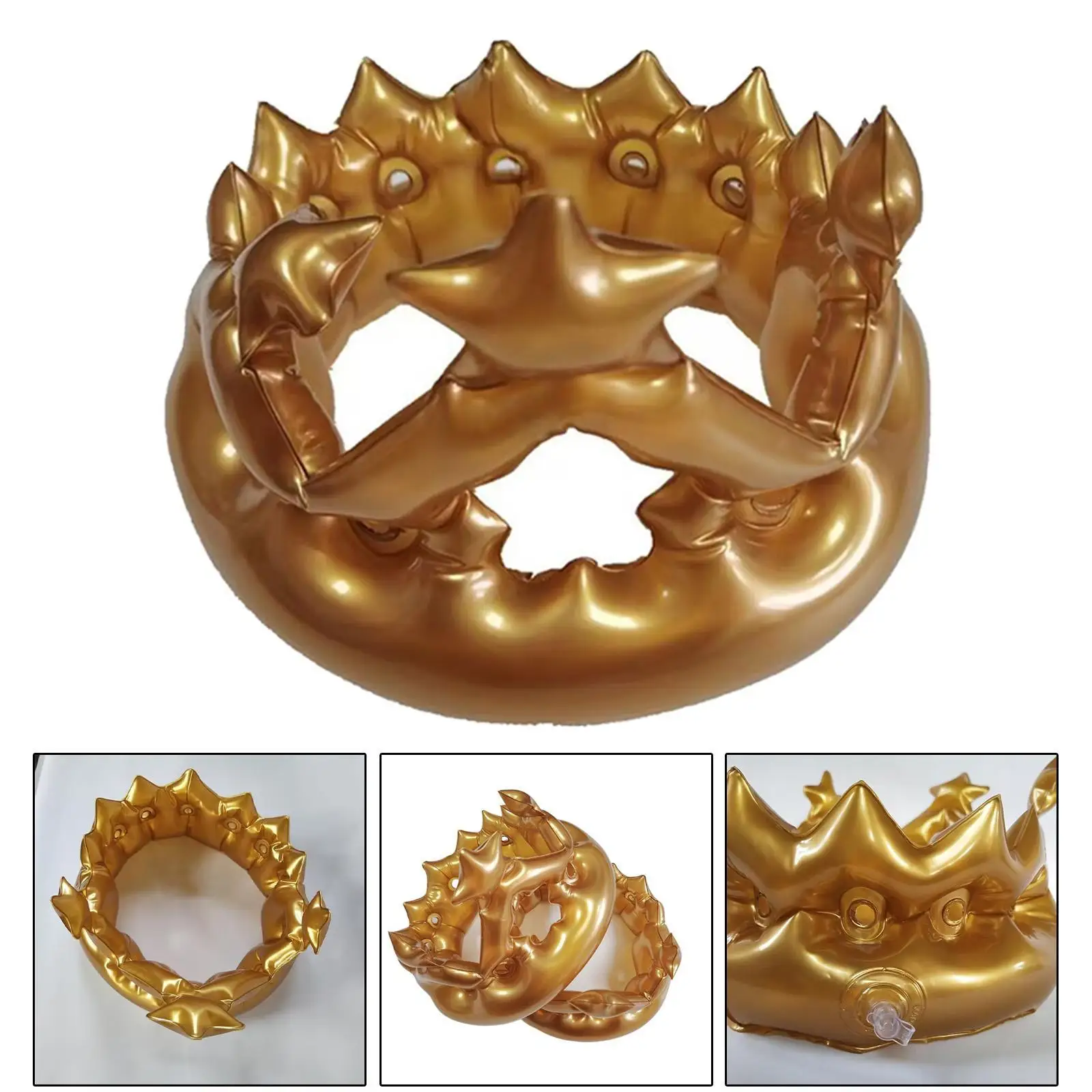 Inflatable Crown Accessories Novelty Birthday Hat Party Favor Queen for Birthday Party Costume Festivals Photo Props Decoration