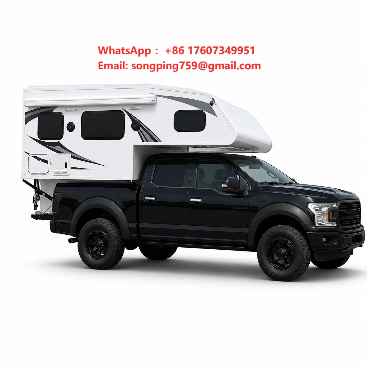 4X4 Slide-In Lightweight Foldable Roof Pick-Up Truck Camper Overland Trailer Rooftop Awning Tent Outdoor Camping Travel