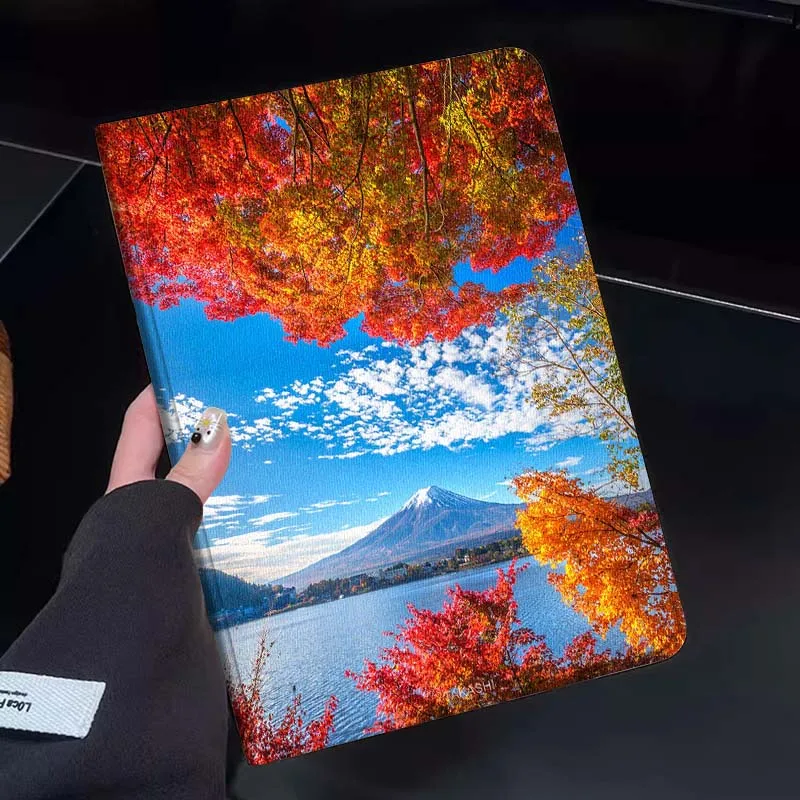 

Red Maple Fuji Lake Tablet Case For Huawei Honor MatePad MediaPad Air 5 6 7 11 V6 V7 V8 V9 X9 X8 T10 T10s C5e T5 Gift