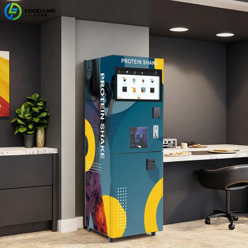 

Customized Protein Shake Vending Machine with Wheels Mobile Touch Screen 24H Self-Service Gym Equipment