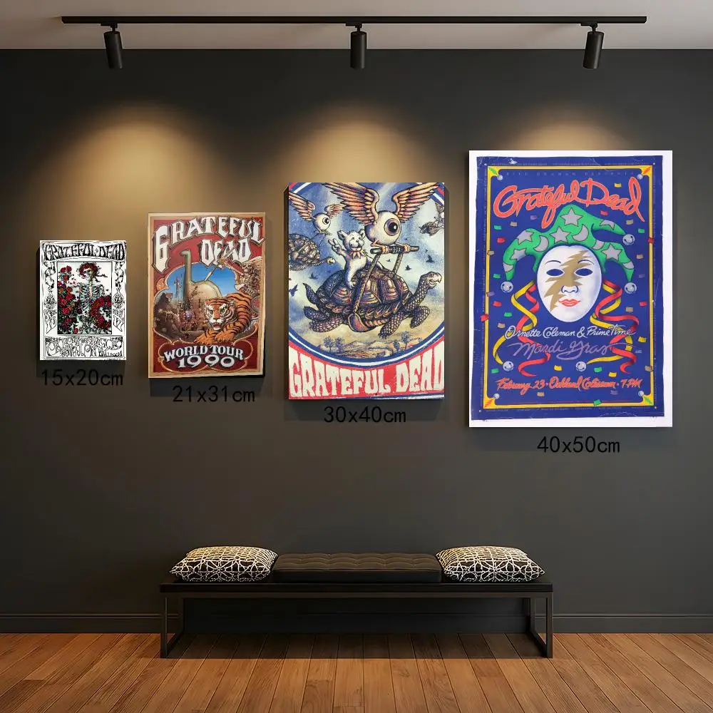 band G-Grateful Dead-D Poster Self Adhesive Wall Decor for Modern Home Cafe Office and Bar
