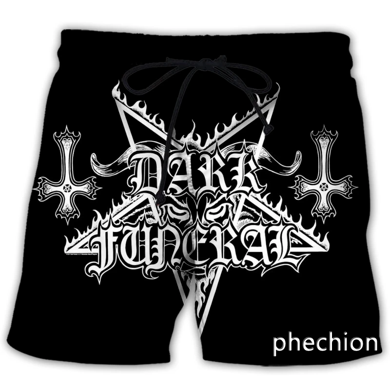 phechion New Fashion Men/Women Dark Funeral Band 3D Print Casual Shorts Novelty Streetwear Men Loose Sporting Shorts L168