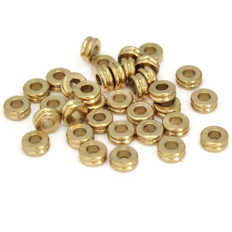 100PCS 3 4 5 6 7 mm Metal Brass Spacer Beads for Making Bracelet Loose Charm Beads for DIY Necklace Jewelry Making Accessories