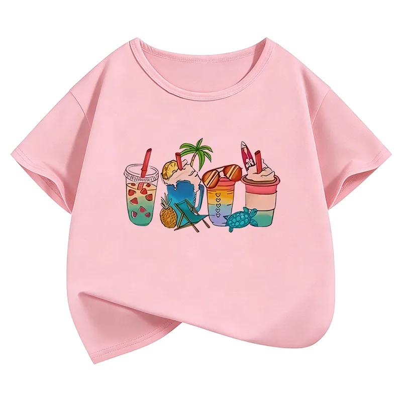 Y2k Juice Colorful Design T Shirts Short Sleeve Fashion Kids Children's T-shirt Boys Girls Summer Spring Casual Top Tee Shirt