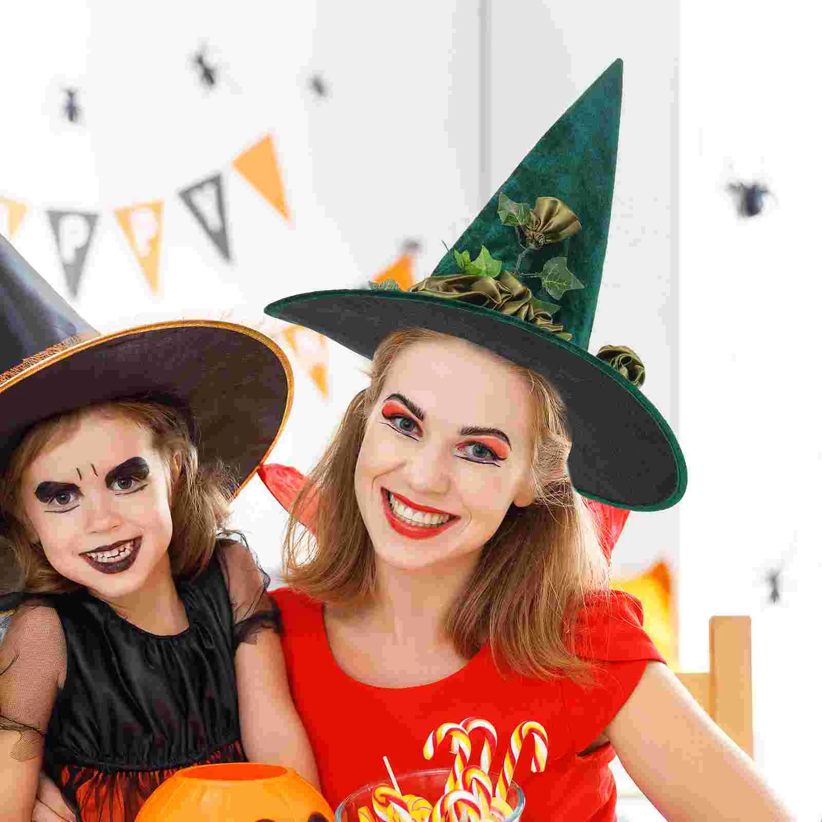 Chapeau de sorcière pour fête d'halloween, accessoire de Costume, accessoire de Cosplay à large bord, couvre-chef confortable, accessoire de décoration