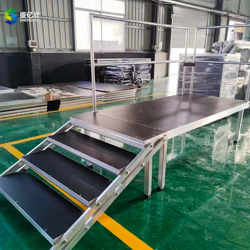 Outdoor Mobile Aluminum Alloy Portable Wooden Stage With Durable 4 Legs, Inexpensive Stage Platform, Indoor Stage Activity