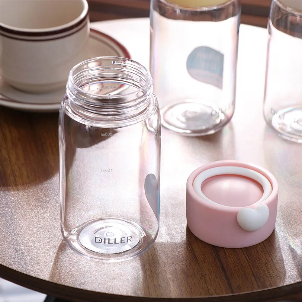 

Plastic Sports Water Bottles With Handle Handheld Straight Drink Water Cup Clear 380ML Fitness Drinking Bottle Outdoor Sport