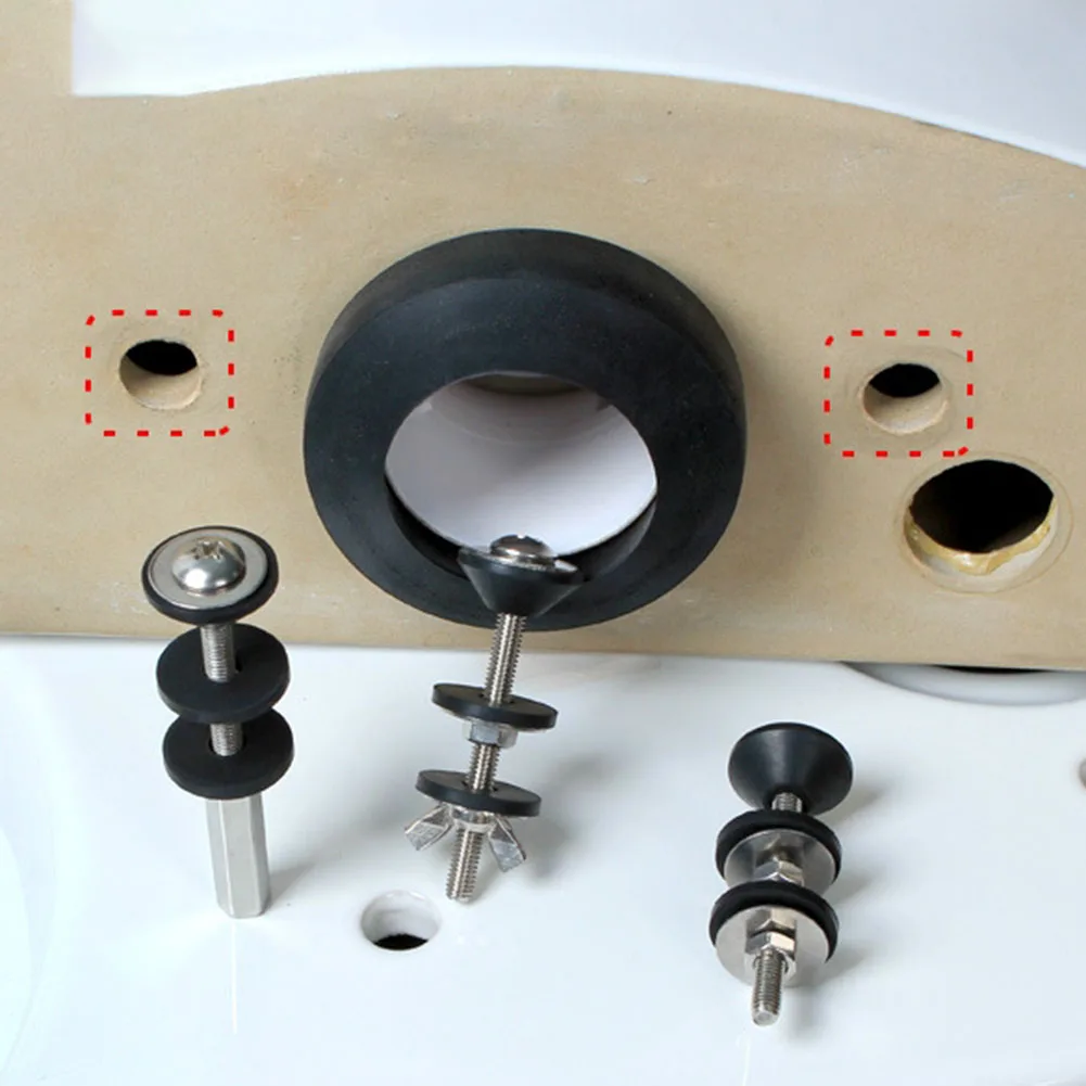 For Bathroom Repair Toilet Tank Screws Bathroom Seal Rings 304 Stainless Steel Moisture Resistant Standard Thread Design