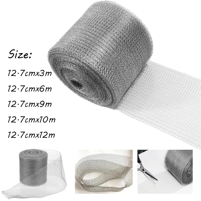 

1roll Braided Stainles Steel Mesh Squirrel Repeller Outdoor Flexible AnimalSignal Shielding Net Wire for Garden Home