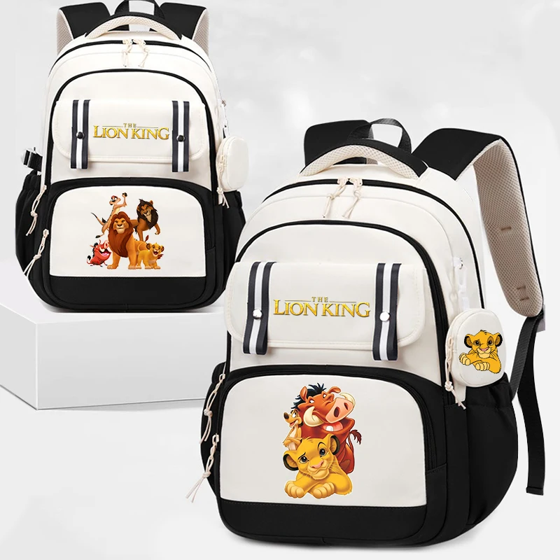 Mochila del Rey León, mochila escolar para niños y adolescentes, mochila de moda de gran capacidad para estudiantes, mochila de viaje para niñas, regalo con monedero