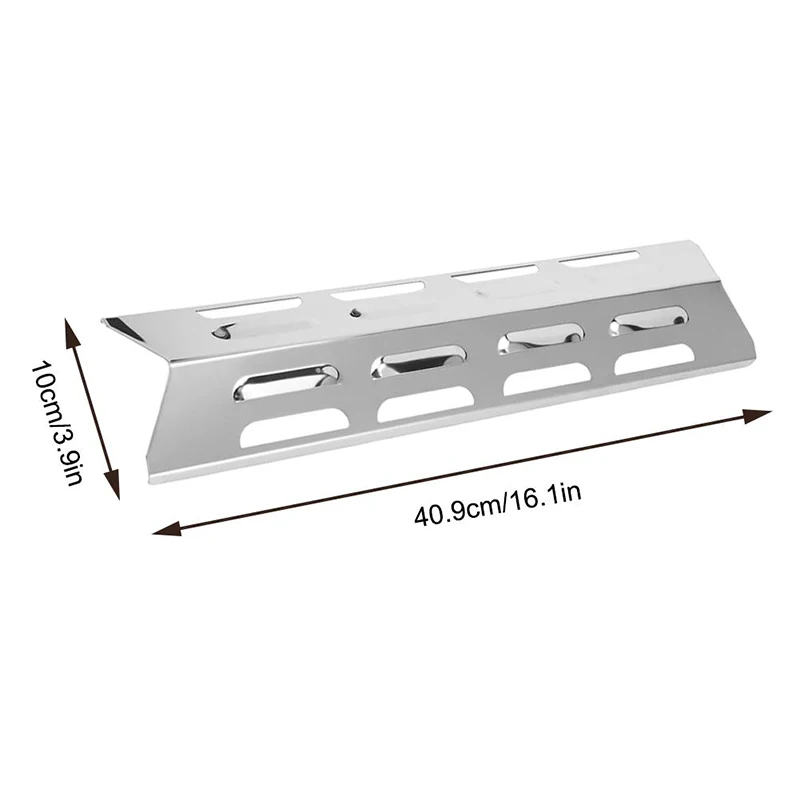4 Stück Outdoor-Gas grill Wärme zelt Grill Brenner Abdeckung Edelstahl Zelt Schild Platte Deflektor Grill Flamme Tamer – Detail 3