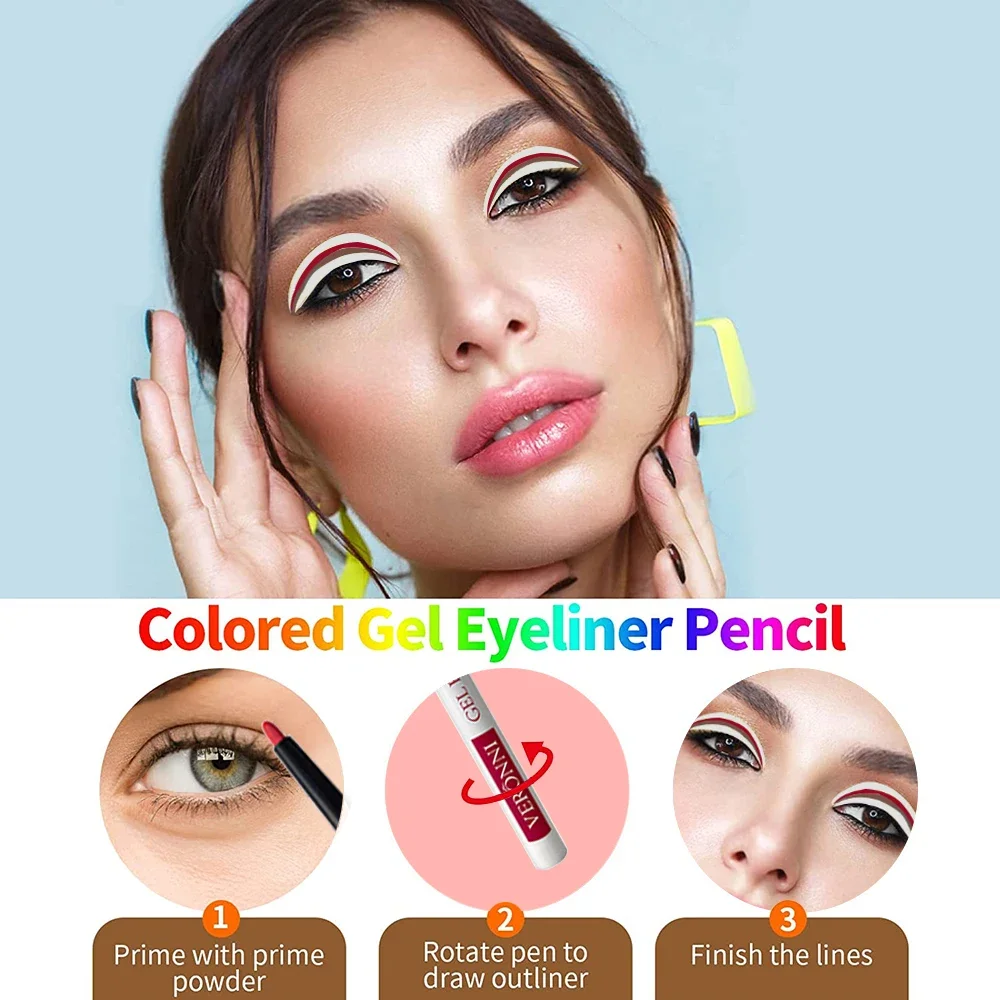 6 Kleur Ultra-Dunne Waterdichte Vloeibare Eyeliner Make-Up Voor Vrouwen Snel Droog Gladde Eyeliner Lange Laatste Onderste Wimper Pen Cosmetica