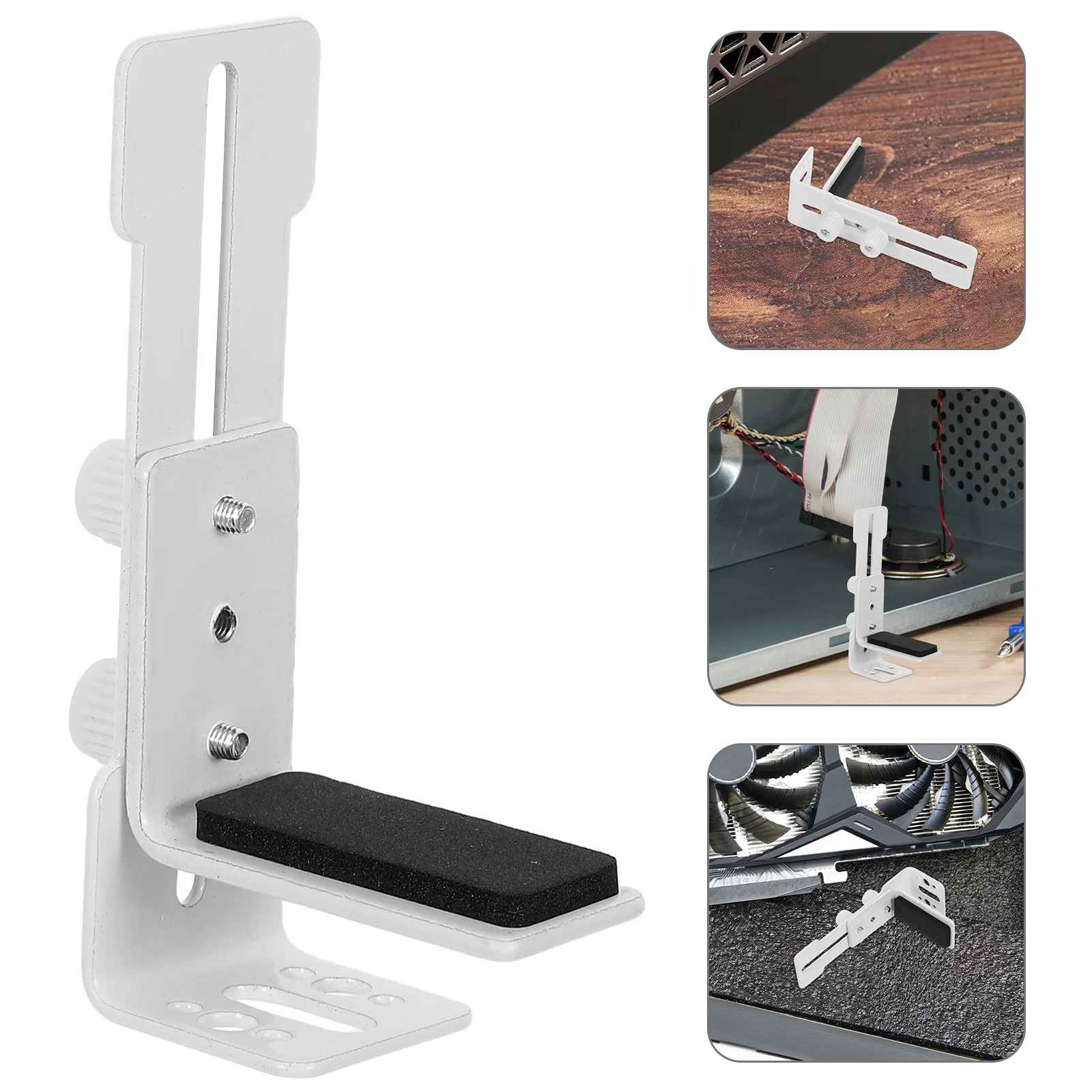 

Gpu Support Bracket Video Card Holder Fan Mounting Aluminum Alloy Small Stand Stable Reliable Multifunctional Design Compact