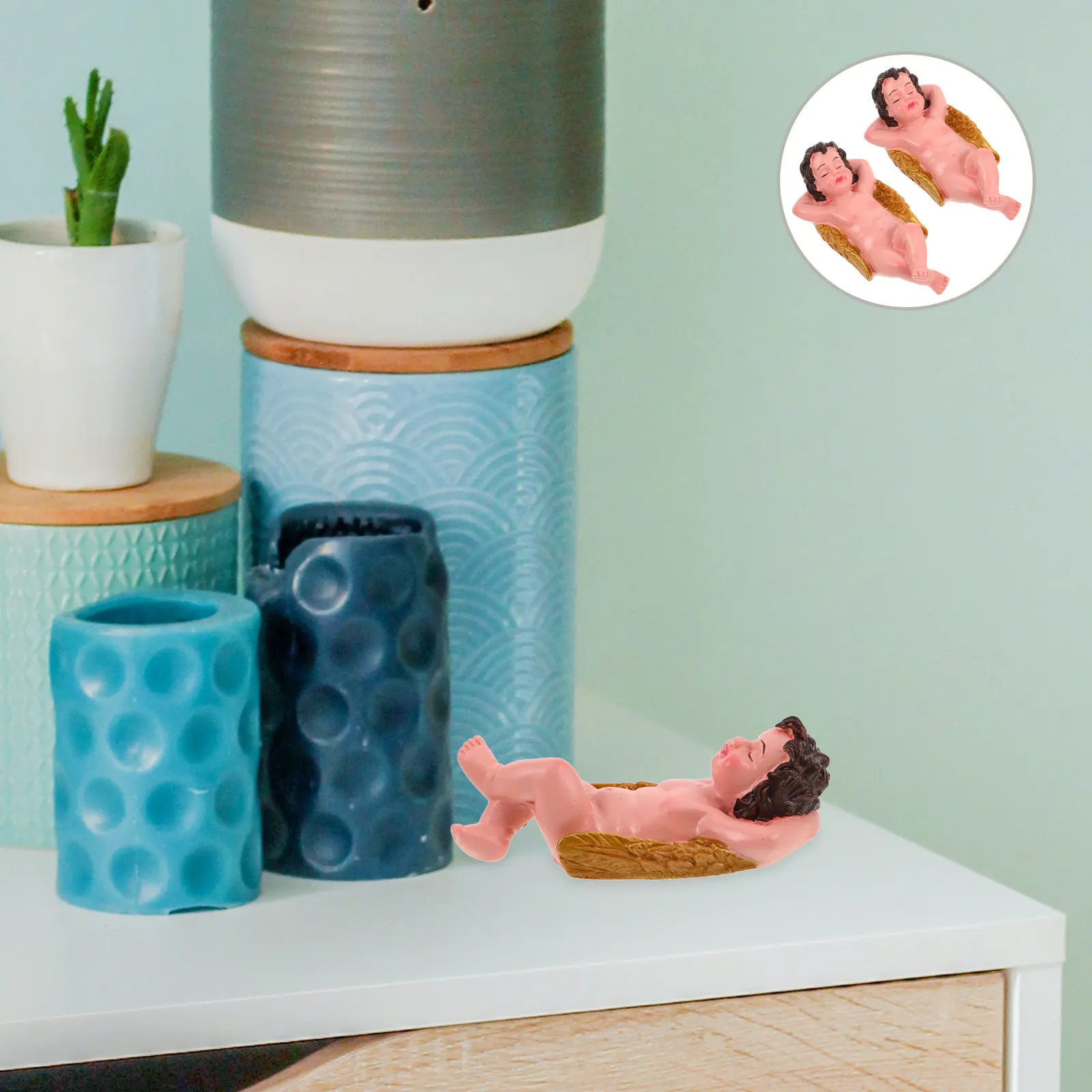 

2 шт. миниатюрные статуэтки из смолы, креативные садовые украшения, уличные скульптуры для декора двора, идея для ландшафтного дизайна, очаровательное дополнение