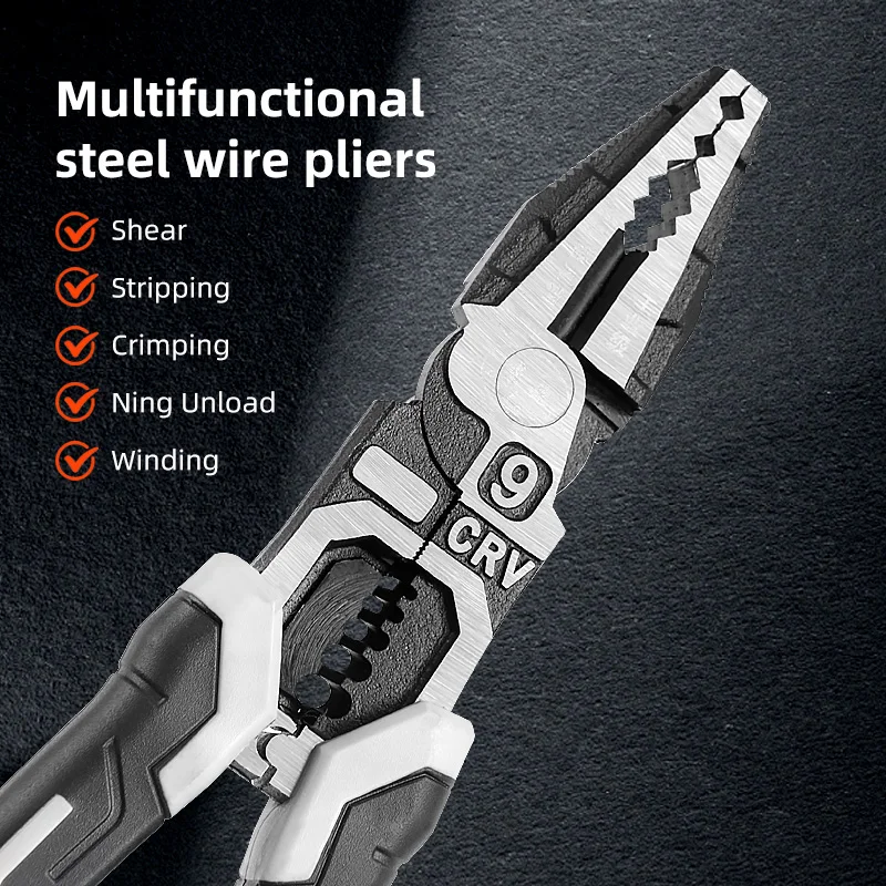 

9 Inch Wire Pliers Sharp Large Opening Stripping Pliers Industrial Grade Multifunctional Hardware Manual Tools