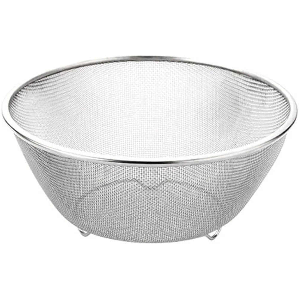 Colador de acero inoxidable, colador de cocina de malla fina para lavar verduras, frutas, arroz y pasta (diámetro. 22 cm/8,7")