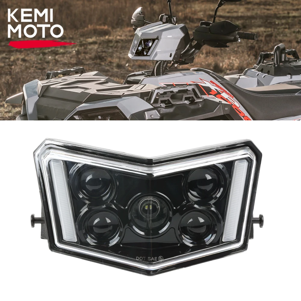 

KEMIMOTO ATV LED Headlights Right Left Light Assembly Compatible with Polaris Sportsman XP 1000 SP 850 570 450 2017-2023 2024