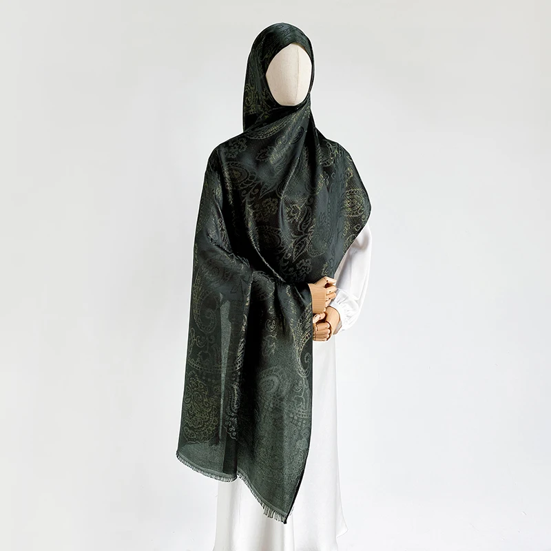 

New Ethnic Autumn Pashmina Hijab Shawl Muslim Women Warm Winter Scarves Luxury Jacquard Female Foulard Hijab Stoles Headscarf