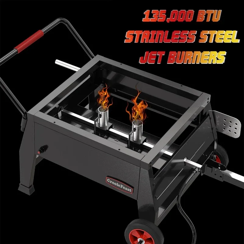 CFB2001 150 QT Crawfish Boiler, Outdoor Double Sack Propane Gas Cooker with Folding Cylinder Mounting Bracket and Stirring image 5