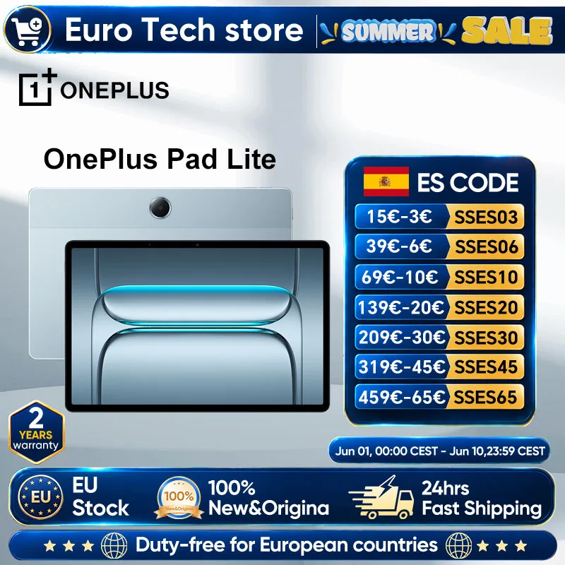 Global Version OnePlus Pad Lite Tablet 11" Transmission 90Hz Eye Care Display 9340 mAh Super-Large Battery MediaTek Helio G100