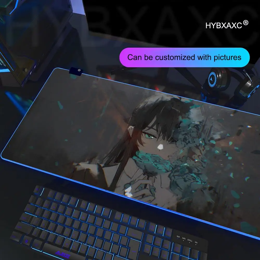 شعبية المغني الياباني A_ado الكرتون ماوس الوسادة RGB الألعاب ماوس الوسادة حصيرة مكتبية HD ألعاب كبيرة LED ضوء XXL ماوس الوسادة