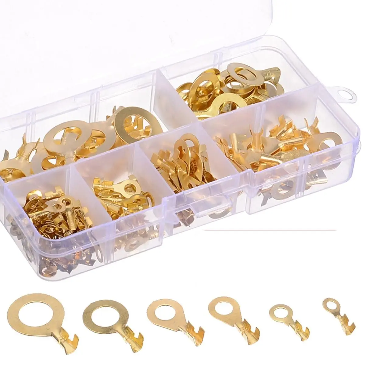 150pcs 8 Types Metal Wire Lugs Crimp Wire Connector Eyelets Cable Connection Clamp for Industrial Electric Battery